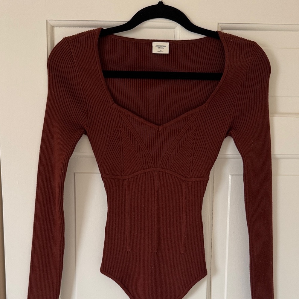 Abercrombie & Fitch Ribbed Bodysuit - Rust